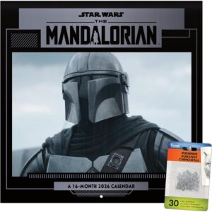 2026 star wars: mandalorian wall calendar & push pins