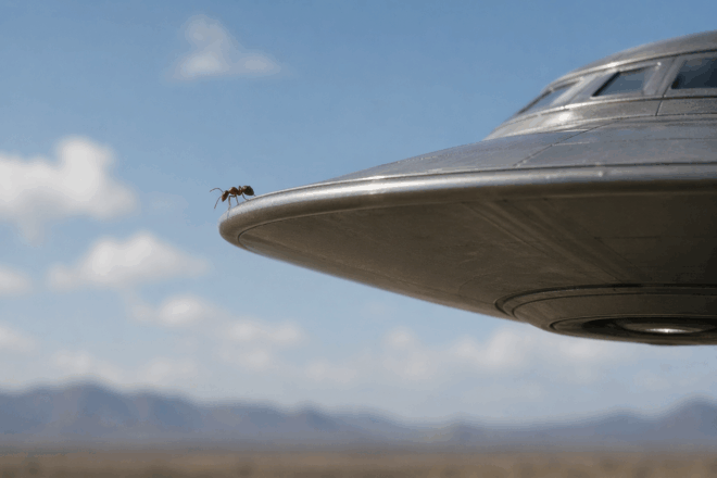 Seeding the Earth with Intergalactic DNA ant saucer
